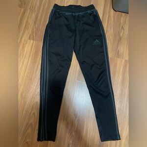 Adidas Black Joggers with Gray Stripes